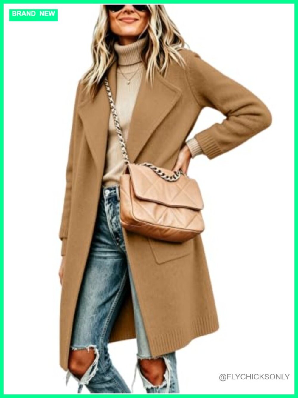 Long Dressy Cardigan Sweater Coat Knee-Length Knit Jacket with Pockets